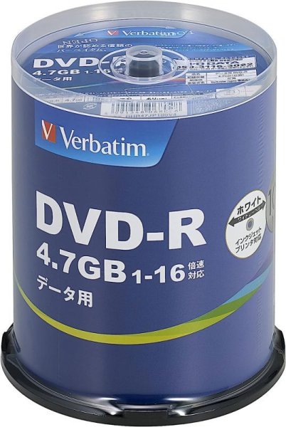 画像1: Verbatim DHR47JP100V4 ＤＶＤ-Ｒ16倍 ★送料無料★ １ケース６００枚 (1)